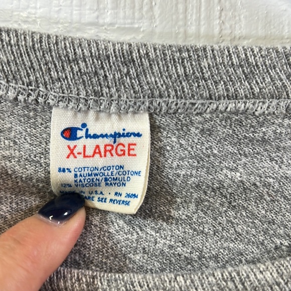 Champion Vintage T Shirt 1980's Cotton Rayon Single Stitch Heather - Picture 2 of 7